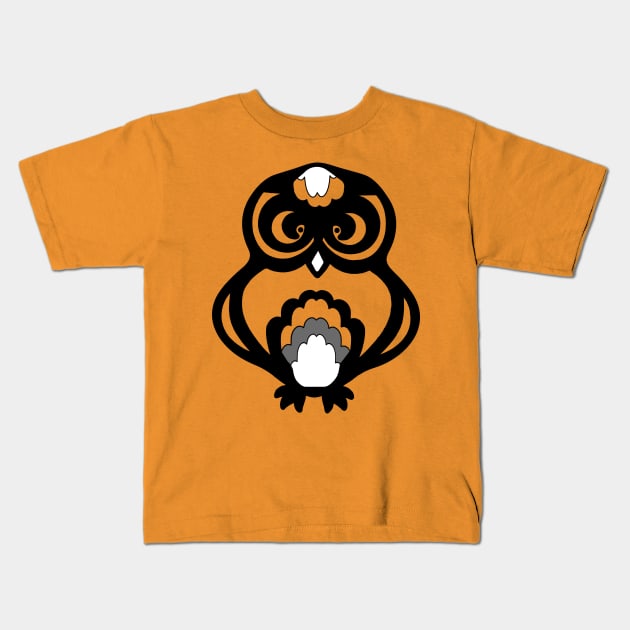 Owl Outline Kids T-Shirt by dalyndigaital2@gmail.com